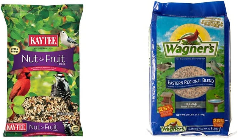 Kaytee Wild Bird Food Nut & Fruit Seed Blend for Cardinals, Chickadees, Nuthatches, Woodpeckers and Other Colorful Songbirds, 5 Pounds & Audubon Park 12231 Cardinal Blend Wild Bird Food, 4-Pounds Animals & Pet Supplies > Pet Supplies > Bird Supplies > Bird Food Kaytee Fruit Seed Blend + Eastern, 20-Pound Bag 5 Pounds 