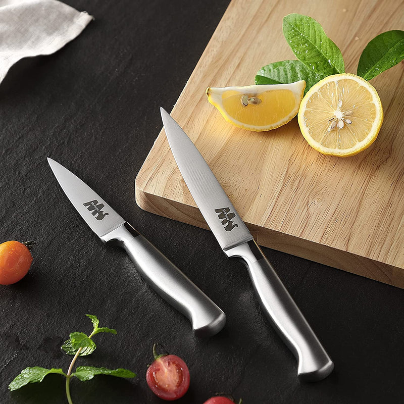Mchome MHK21 Knife Sets,15 Pieces German Stainless Steel Kitchen Knives Block Set with Built-In Sharpener Home & Garden > Kitchen & Dining > Kitchen Tools & Utensils > Kitchen Knives McHome   