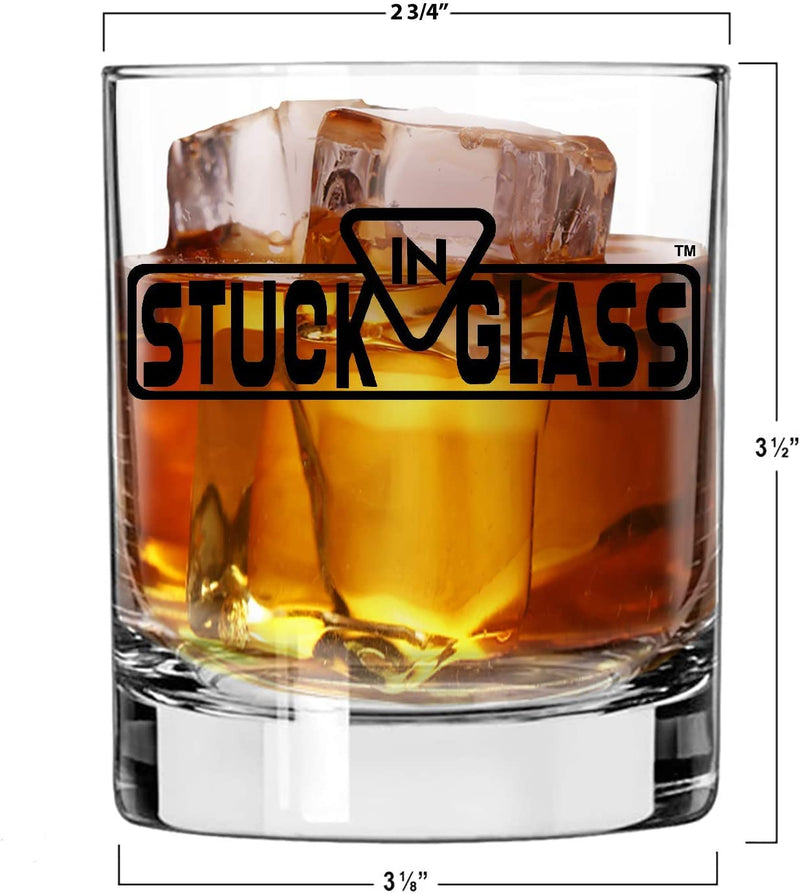 Stuck in Glass " Hole in One " 10 Oz Whiskey Glass | Golf Tee | Original Handcrafted Embedded Barware | Red Home & Garden > Kitchen & Dining > Barware 2 Monkey Trading   