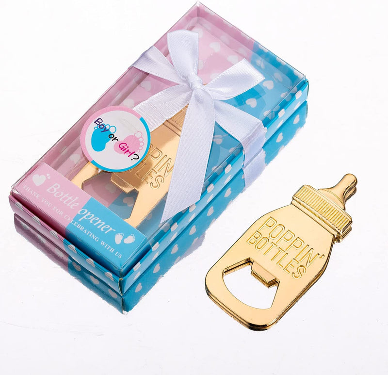 24Pack Baby Bottle Openers for Baby Shower Favors Gifts, Decorations Souvenirs, Poppin Bottles Openers with Gifts Box Used for Guests Gender Reveal Party Favors (24, Blue and Pink) Home & Garden > Decor > Seasonal & Holiday Decorations Wxzumg   