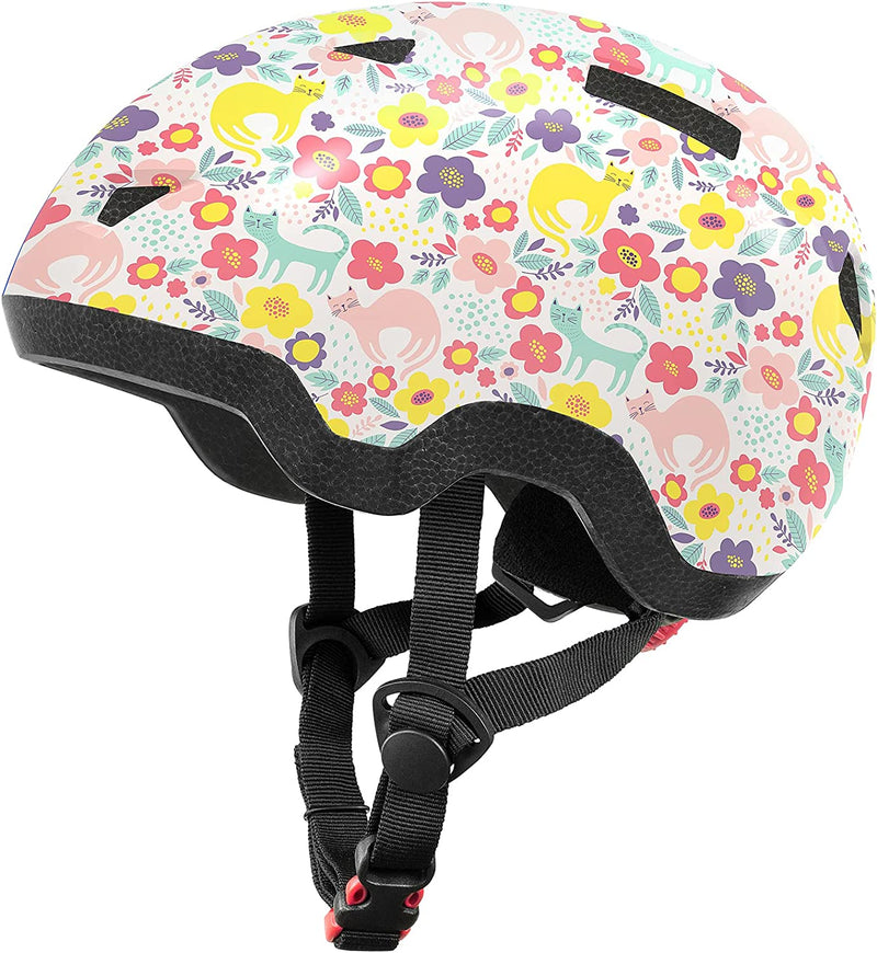 Kids/Toddler Bike Helmet for Boys and Girls, Adjustable Children Skateboarding Helmets from Infant/Baby to Youth Sporting Goods > Outdoor Recreation > Cycling > Cycling Apparel & Accessories > Bicycle Helmets FX Flower kitten S for toddler/Little Kids 