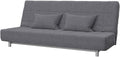 SOFERIA Replacement Compatible Cover for BEDDINGE 3-Seat Sofa-Bed, Fabric Eco Leather Creme Home & Garden > Decor > Chair & Sofa Cushions Soferia Naturel Grey  