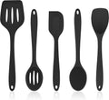 Homikit 5-Piece Kitchen Cooking Utensils Set, Black Silicone Slotted Turner Spatula Spoons for Nonstick Cookware, Dishwasher Safe Kitchen Tools for Cooking and Baking Home & Garden > Kitchen & Dining > Kitchen Tools & Utensils Homikit Black 5-Piece 