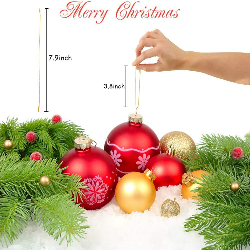 Guasslee 200Pcs Gold Christmas Ornaments Hanger String Precut Hanging Ropes for Christmas Tree Ornament Decorations with Snap Fastener Home & Garden > Decor > Seasonal & Holiday Decorations& Garden > Decor > Seasonal & Holiday Decorations Guasslee   