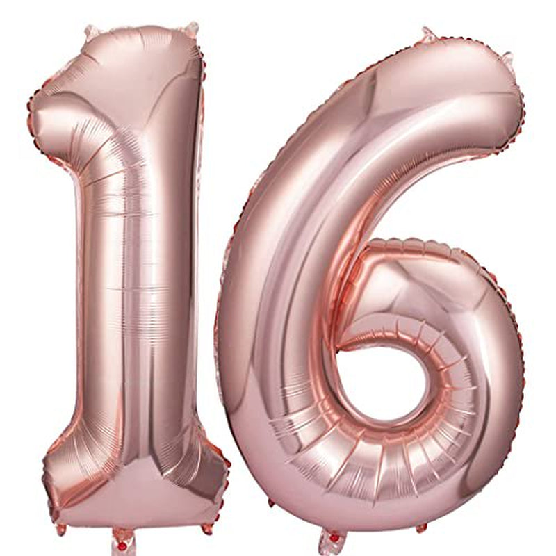 Rose Gold 16 Number Balloons Big Giant Jumbo Large Number 16 Foil Mylar Balloons for Girl Boy Men 16Th Birthday Party Supplies 16 Anniversary Events Decorations Arts & Entertainment > Party & Celebration > Party Supplies Colorful Elves   