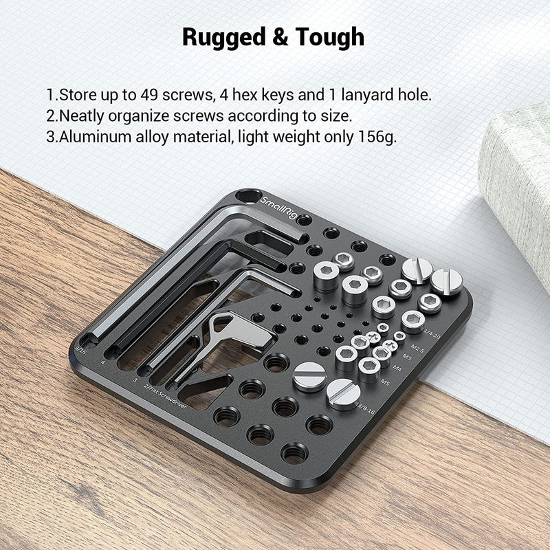 Smallrig 20Pcs Screws and Hex Key Storage Plate with 1/4"-20 3/8"-16 M2.5 M3 M4 M5 Stainless Steel Screws and 4Pcs Hex Keys MD3184 Sporting Goods > Outdoor Recreation > Fishing > Fishing Rods SmallRig   