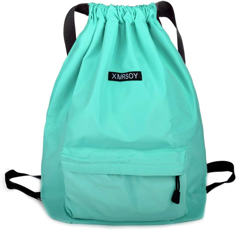 Gym Drawstring Backpack Water Resistant String Bag Nylon Cinch Sport Bag Sackpack Home & Garden > Household Supplies > Storage & Organization XMRSOY 6  