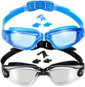 Eversport Swim Goggles Pack of 2 Swimming Goggles anti Fog for Adult Men Women Youth Kids Sporting Goods > Outdoor Recreation > Boating & Water Sports > Swimming > Swim Goggles & Masks EverSport Blue & Mirrored Black  