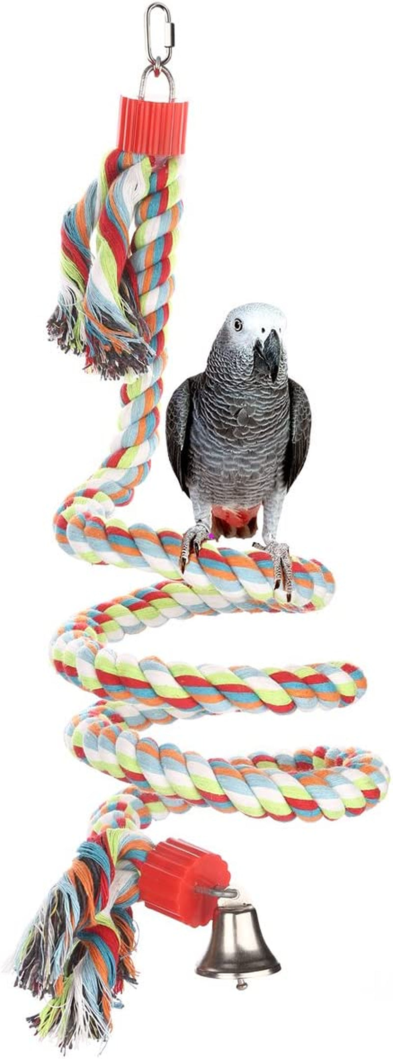 Jusney Bird Perch, Large Parrot Toys 63 Inch Climbing Rope Bungee Bird Toys Animals & Pet Supplies > Pet Supplies > Bird Supplies > Bird Toys Jusney   