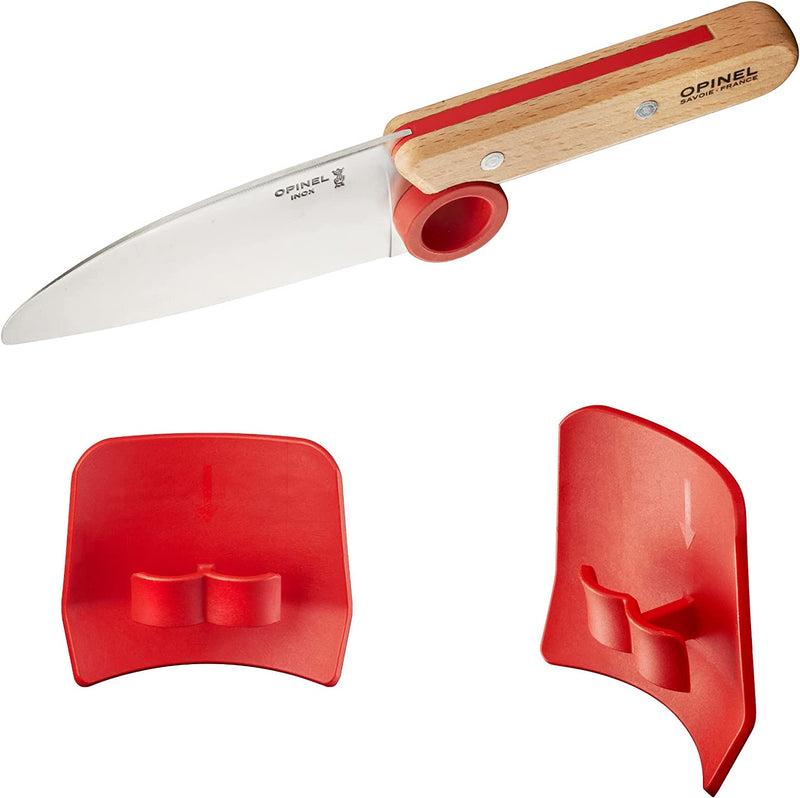 Opinel Le Petit Chef Knife Set, Chef Knife with Rounded Tip, Fingers Guard, for Children, Teaching Food Prep and Kitchen Safety, 2 Piece Set, Made in France Home & Garden > Kitchen & Dining > Kitchen Tools & Utensils > Kitchen Knives Opinel   