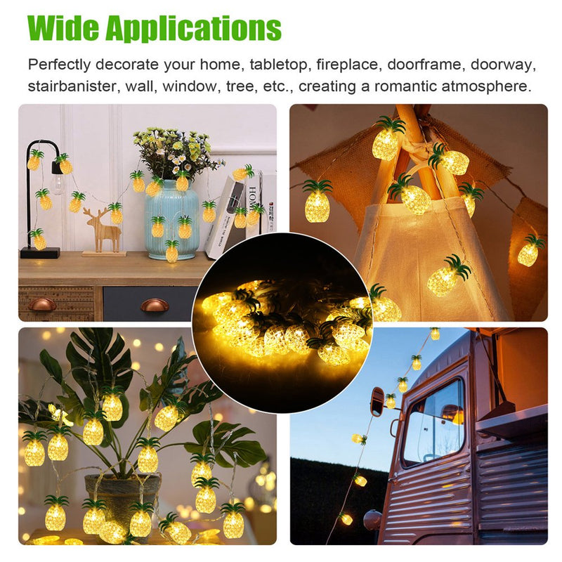 Pineapple LED String Lights 3Ft 20 LED Battery Operated Fairy String Lights for Valentine'S Day Party Indoor Bedroom Decoration Indoor Outdoor Halloween Decoration(Warm White) Home & Garden > Decor > Seasonal & Holiday Decorations JiAnDa   