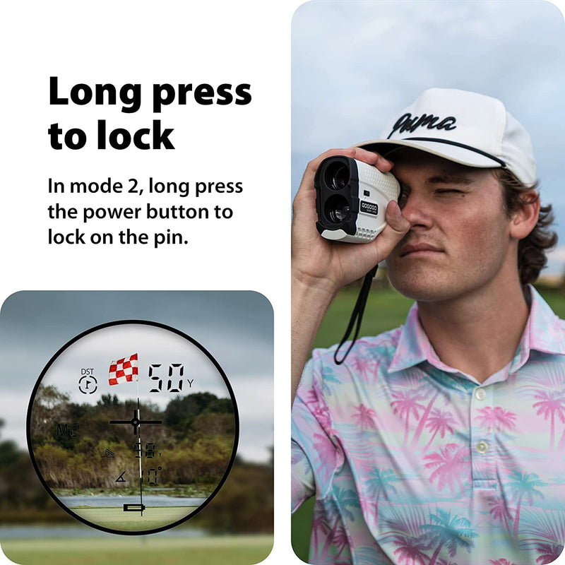 Gogogo Sport Vpro Laser Rangefinder for Golf & Hunting Range Finder Distance Measuring with High-Precision Flag Pole Locking Vibration Function Slope Mode Continuous Scan