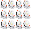TORCHSTAR 12-Pack 3 Inch Gimbal Recessed Lighting LED with Junction Box, Dimmable Swivel Adjustable Eyeball Downlight, 7W (50W Eqv.), CRI 90+ Canless LED Ceiling Light, 3000K Warm White, White Home & Garden > Lighting > Flood & Spot Lights TORCHSTAR 5cct  