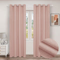 MINGSHIRE Long Curtains Window Blinds with Brushed Zigzag Pattern Bronze Rings Top, Room Darkening / Energy Saving for Guest Room, Light Grey, W52 X H84 Inch, 2 Pcs Home & Garden > Decor > Window Treatments > Curtains & Drapes MINGSHIRE Blush Pink W52 x L95|Pair 