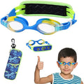 Ruigao Kids Swim Goggles Age 2-6, Toddler Goggles No Hair Pull, Swimming Goggles with Case/Soft Band Sporting Goods > Outdoor Recreation > Boating & Water Sports > Swimming > Swim Goggles & Masks RuiGao Blue / Dino  