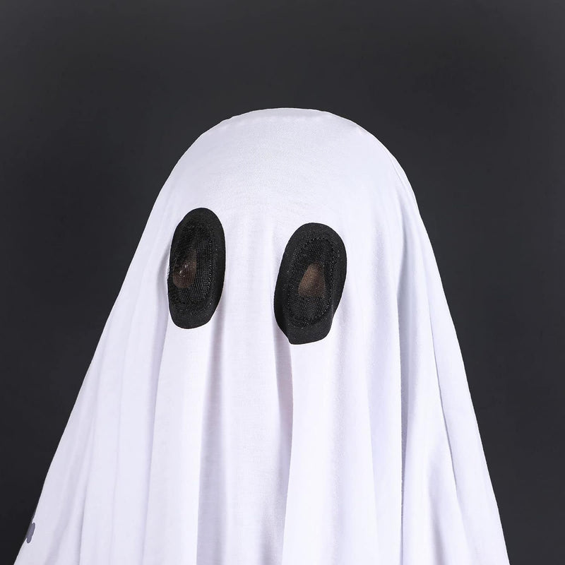 Noubeau Unisex Kid Ghost Costume Girl Halloween Fancy Dress Cosplay Boy White Boo Ghost Cloak Child Spooky Trick-Or-Treating  Noubeau   
