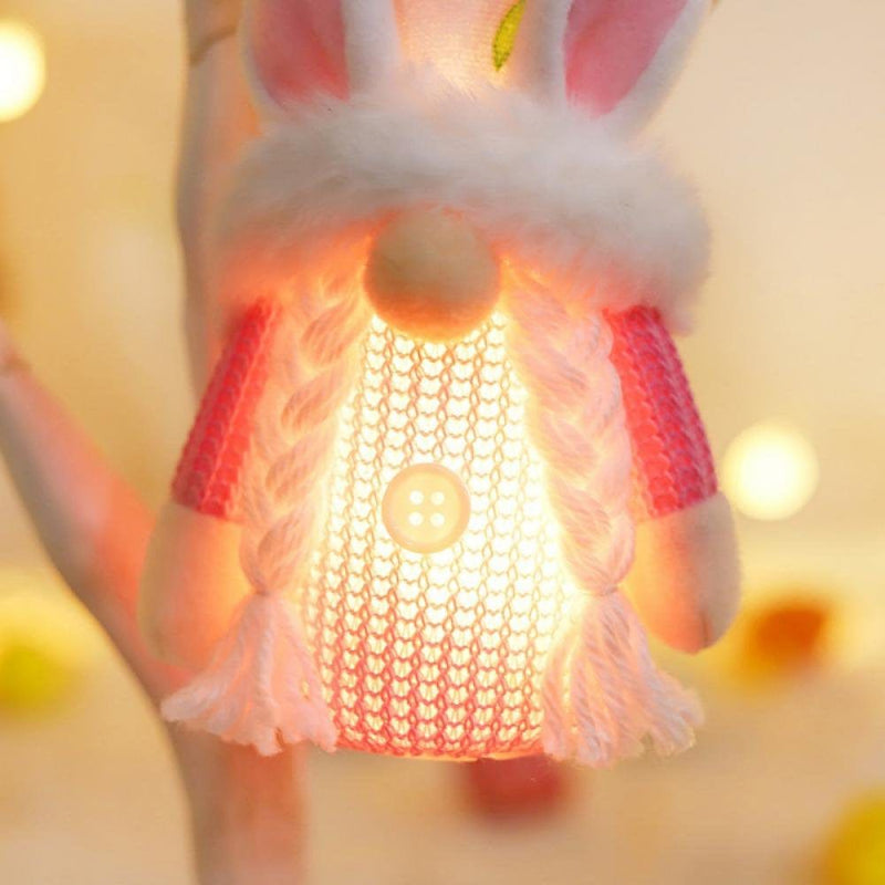 1PC Easter Bunny Gnome Plush with LED Light -Scandinavian Tomte Elf Decorations - Nordic Swedish Tomte Dwarf Figurines Table Gnomes Decor -Easter Gifts Present Home & Garden > Decor > Seasonal & Holiday Decorations Hardlegix   