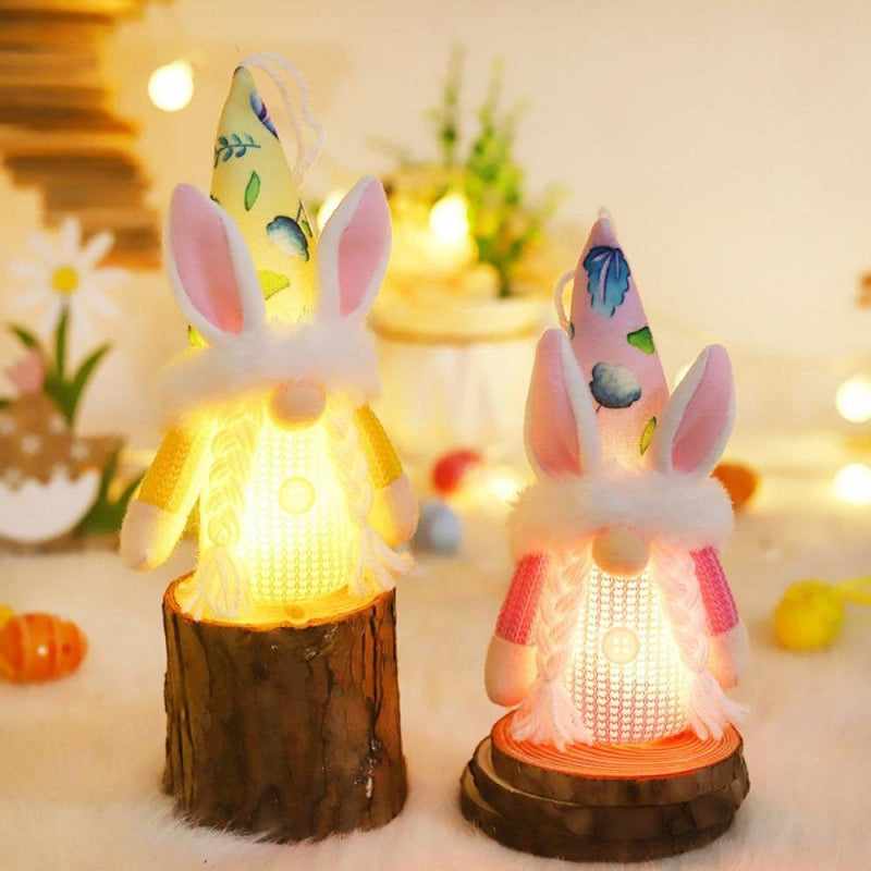 1PC Easter Bunny Gnome Plush with LED Light -Scandinavian Tomte Elf Decorations - Nordic Swedish Tomte Dwarf Figurines Table Gnomes Decor -Easter Gifts Present Home & Garden > Decor > Seasonal & Holiday Decorations Hardlegix   