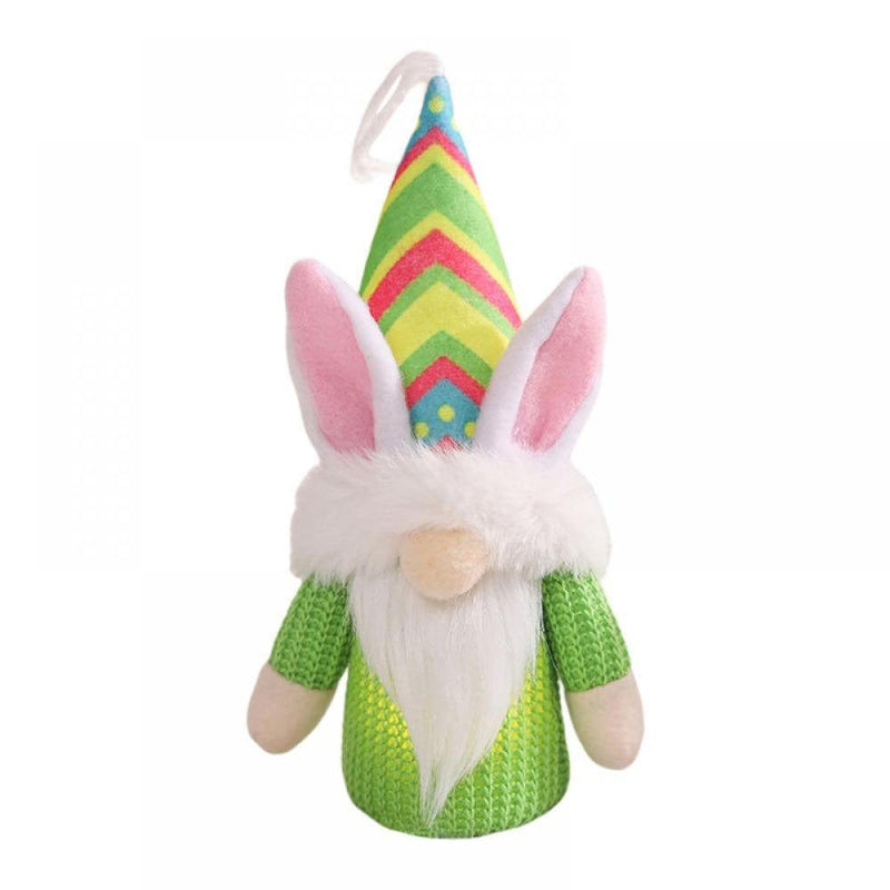 1PC Easter Bunny Gnome Plush with LED Light -Scandinavian Tomte Elf Decorations - Nordic Swedish Tomte Dwarf Figurines Table Gnomes Decor -Easter Gifts Present Home & Garden > Decor > Seasonal & Holiday Decorations Hardlegix Green  