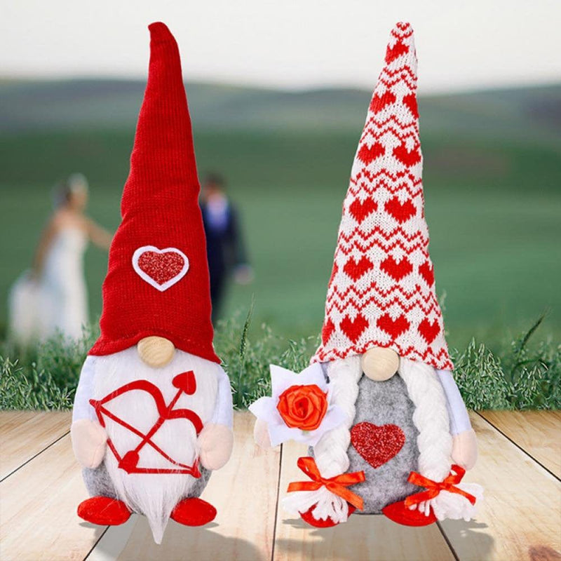 1Pc Valentines Gnomes Plush Decorations - Valentines Day Mr & Mrs Handmade Swedish Tomte Decor - Valentines Home Table Elf Gnomes Decor Ornaments -Sweet Valentines Gift Home & Garden > Decor > Seasonal & Holiday Decorations TUOWEI 2 Pack  