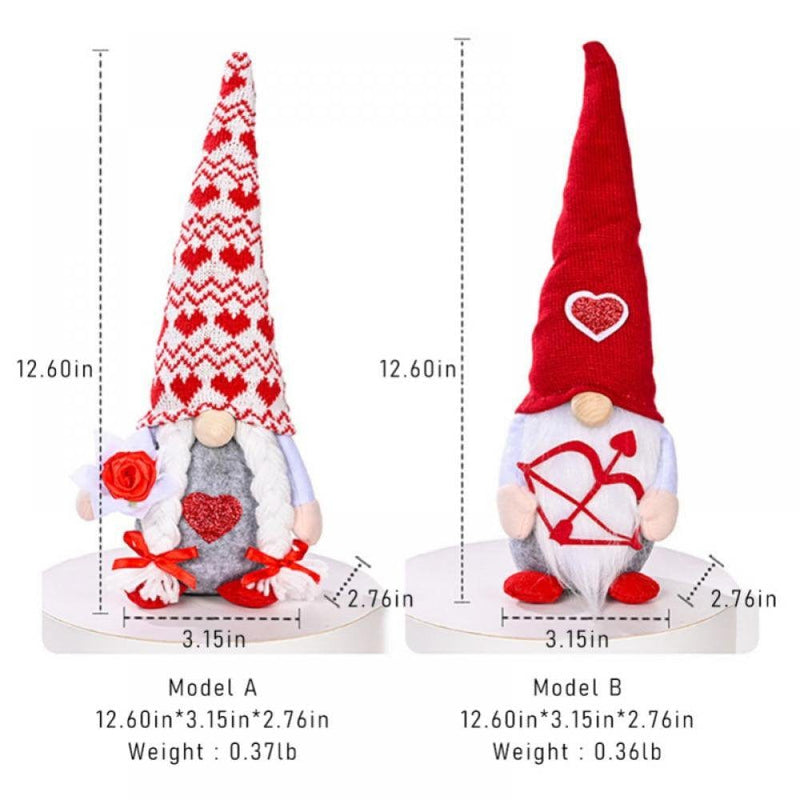 1Pc Valentines Gnomes Plush Decorations - Valentines Day Mr & Mrs Handmade Swedish Tomte Decor - Valentines Home Table Elf Gnomes Decor Ornaments -Sweet Valentines Gift Home & Garden > Decor > Seasonal & Holiday Decorations Avail   
