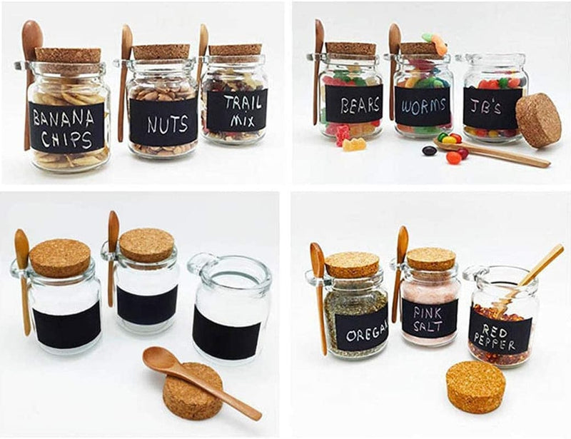 1Pcs 250Ml/8.5Oz Empty Clear Glass Jam Jar with Cork and Spoon Multipurpose Honey Candy Coffee Bath Salts Storage Canister Can Pot Tin Bottle Container Crock for Item Storage Home & Garden > Decor > Decorative Jars XINGZI   
