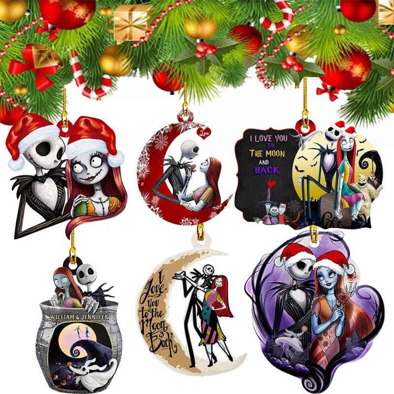 1Pcs Christmas Fear Decoration Pendant Nightmare before Christmas Jack and Sally Christmas Ornament for Home Christmas Tree Decor Home & Garden > Decor > Seasonal & Holiday Decorations& Garden > Decor > Seasonal & Holiday Decorations shenzhenshiaoxiankejiyouxiangongsi 6Pcs-Mixed  