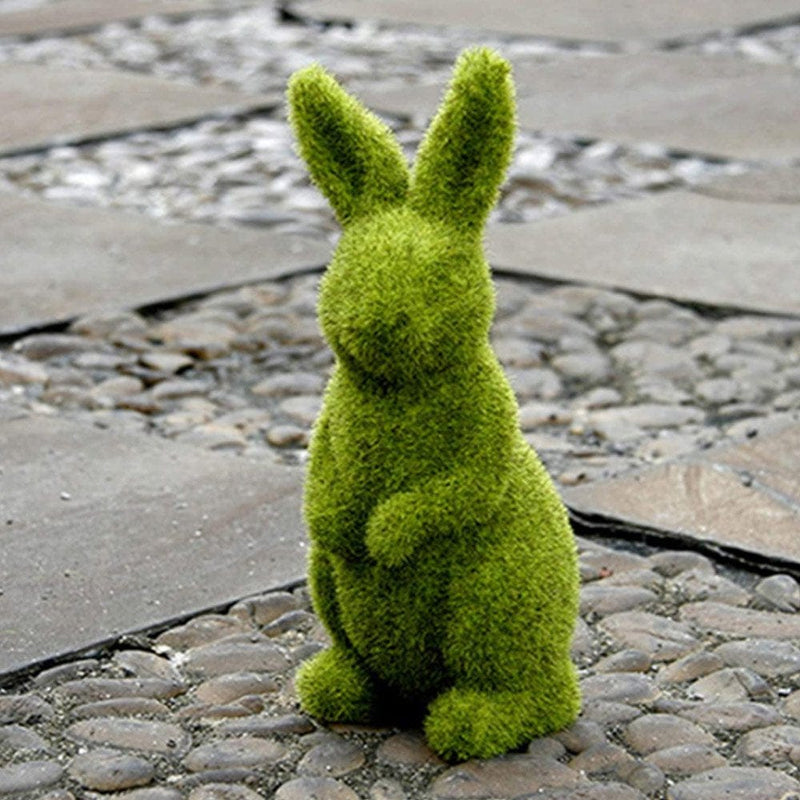 1PCS Easter Moss Bunny Figurine Imitation Moss Rabbit Sculpture Artificial Moss Grass Rabbit Furry Flocked Bunny Rabbit Statue Garden Yard Decorations Home & Garden > Decor > Seasonal & Holiday Decorations Skycarper   