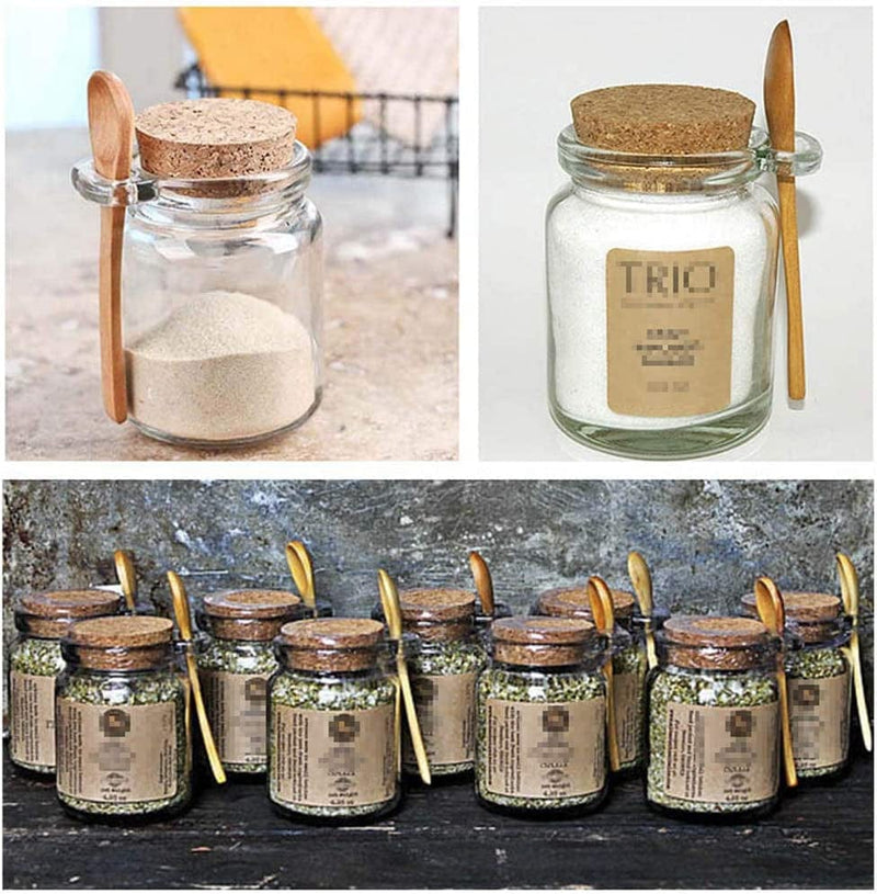 1PCS Empty Transparent Glass Bottles Jars Pots Sample Packing Vial Dispenser Storage Container with Cork Stopper and Wooden Spoon for Coffee Beans Tea Leaves Spice Powder (250Ml/8Oz) Home & Garden > Decor > Decorative Jars XUMIN   