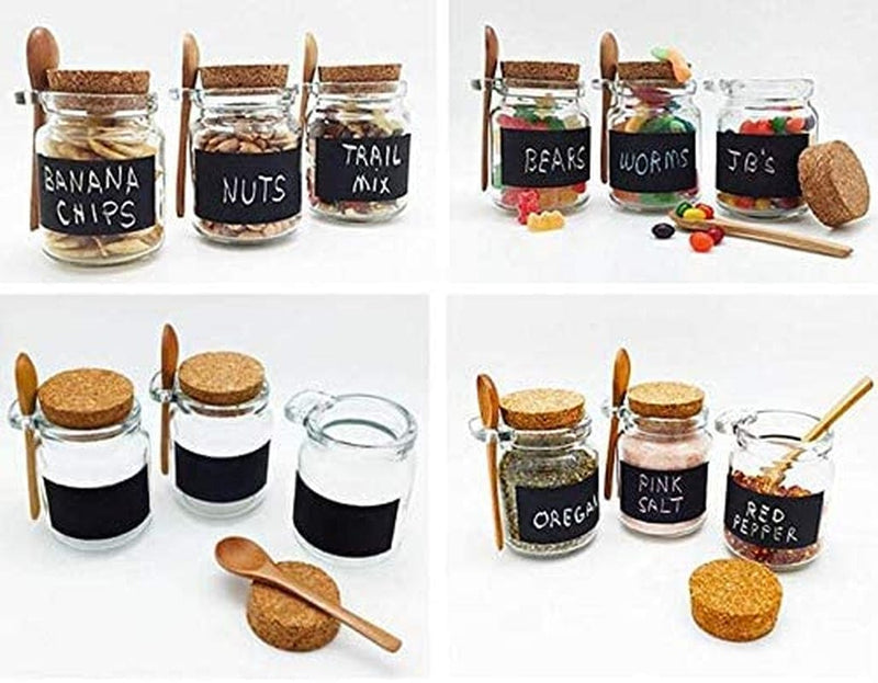 1PCS Empty Transparent Glass Bottles Jars Pots Sample Packing Vial Dispenser Storage Container with Cork Stopper and Wooden Spoon for Coffee Beans Tea Leaves Spice Powder (250Ml/8Oz) Home & Garden > Decor > Decorative Jars XUMIN   