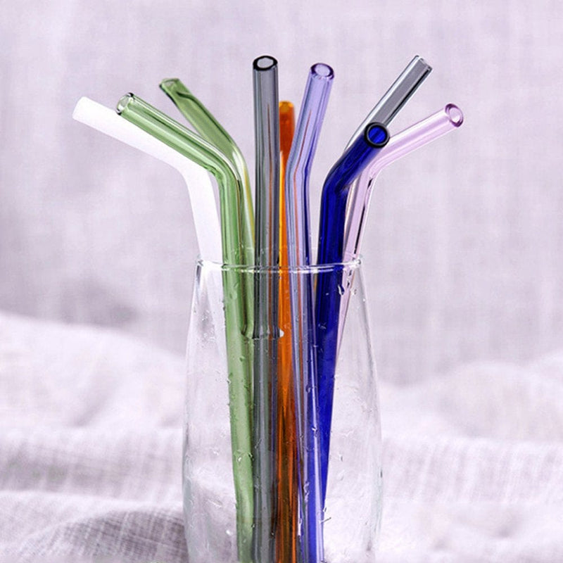 1Pcs Handmade Glass Straw Straight Bend Drinking Straws Reusable Eco-Friendly Household Tea Juice Events Party Favors Supplies,Blue Arts & Entertainment > Party & Celebration > Party Supplies Popvcly   