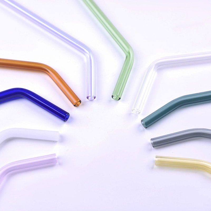 1Pcs Handmade Glass Straw Straight Bend Drinking Straws Reusable Eco-Friendly Household Tea Juice Events Party Favors Supplies,Blue Arts & Entertainment > Party & Celebration > Party Supplies Popvcly   