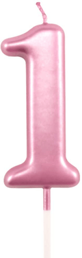 1st Birthday Candle First Year Pink Happy Birthday Number One Candles for Cake Topper Decoration for Party Kids Adults Numeral 1 10 100 11 21 16 14 12 18 13 11 91 Home & Garden > Decor > Home Fragrances > Candles XNOVA Number 1  