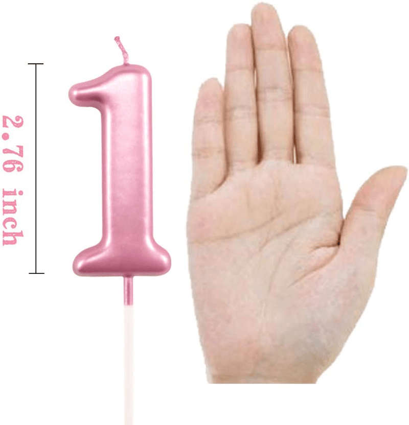 1st Birthday Candle First Year Pink Happy Birthday Number One Candles for Cake Topper Decoration for Party Kids Adults Numeral 1 10 100 11 21 16 14 12 18 13 11 91 Home & Garden > Decor > Home Fragrances > Candles XNOVA   