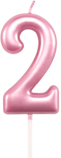 1st Birthday Candle First Year Pink Happy Birthday Number One Candles for Cake Topper Decoration for Party Kids Adults Numeral 1 10 100 11 21 16 14 12 18 13 11 91 Home & Garden > Decor > Home Fragrances > Candles XNOVA Number 2  