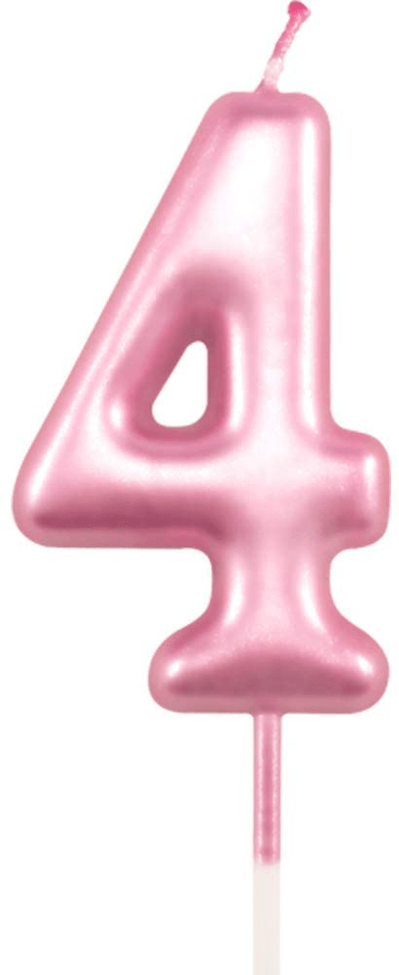 1st Birthday Candle First Year Pink Happy Birthday Number One Candles for Cake Topper Decoration for Party Kids Adults Numeral 1 10 100 11 21 16 14 12 18 13 11 91 Home & Garden > Decor > Home Fragrances > Candles XNOVA Number 4  