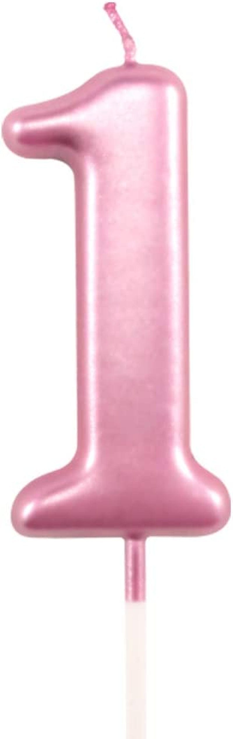 1St Birthday Candle First Year Pink Happy Birthday Number One Candles for Cake Topper Decoration for Party Kids Adults Numeral 1 10 100 11 21 16 14 12 18 13 11 91 Home & Garden > Decor > Seasonal & Holiday Decorations XNOVA Number 1  