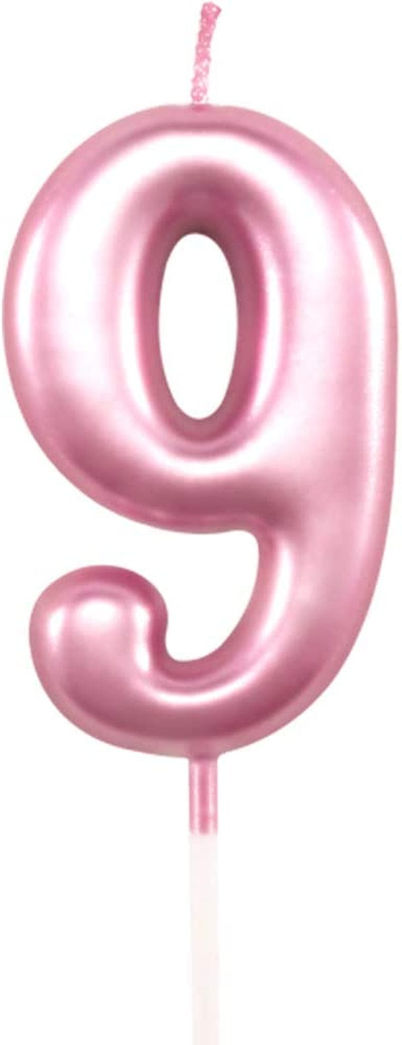1St Birthday Candle First Year Pink Happy Birthday Number One Candles for Cake Topper Decoration for Party Kids Adults Numeral 1 10 100 11 21 16 14 12 18 13 11 91 Home & Garden > Decor > Seasonal & Holiday Decorations XNOVA Number 9  