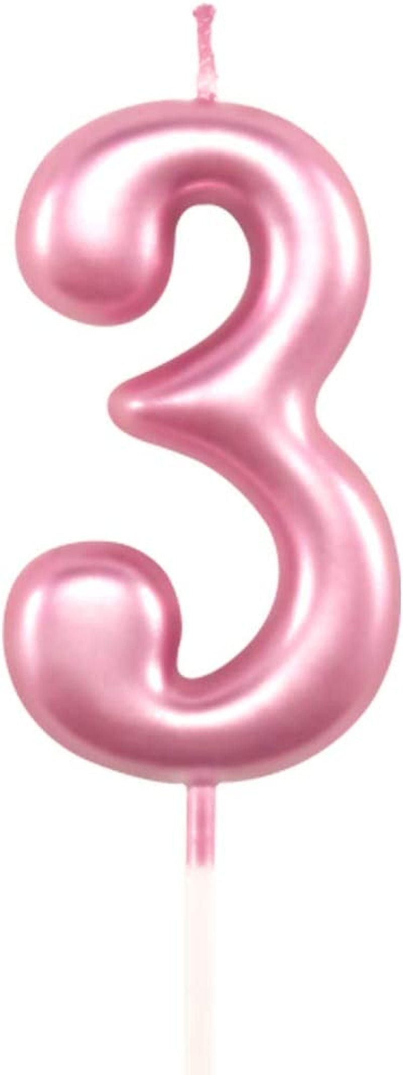1St Birthday Candle First Year Pink Happy Birthday Number One Candles for Cake Topper Decoration for Party Kids Adults Numeral 1 10 100 11 21 16 14 12 18 13 11 91 Home & Garden > Decor > Seasonal & Holiday Decorations XNOVA Number 3  