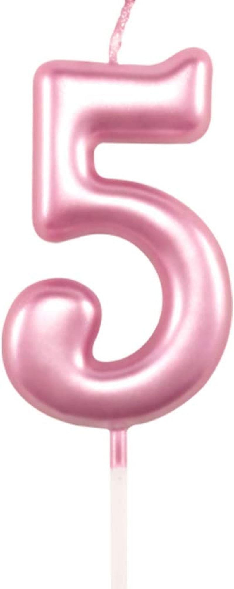 1St Birthday Candle First Year Pink Happy Birthday Number One Candles for Cake Topper Decoration for Party Kids Adults Numeral 1 10 100 11 21 16 14 12 18 13 11 91 Home & Garden > Decor > Seasonal & Holiday Decorations XNOVA Number 5  
