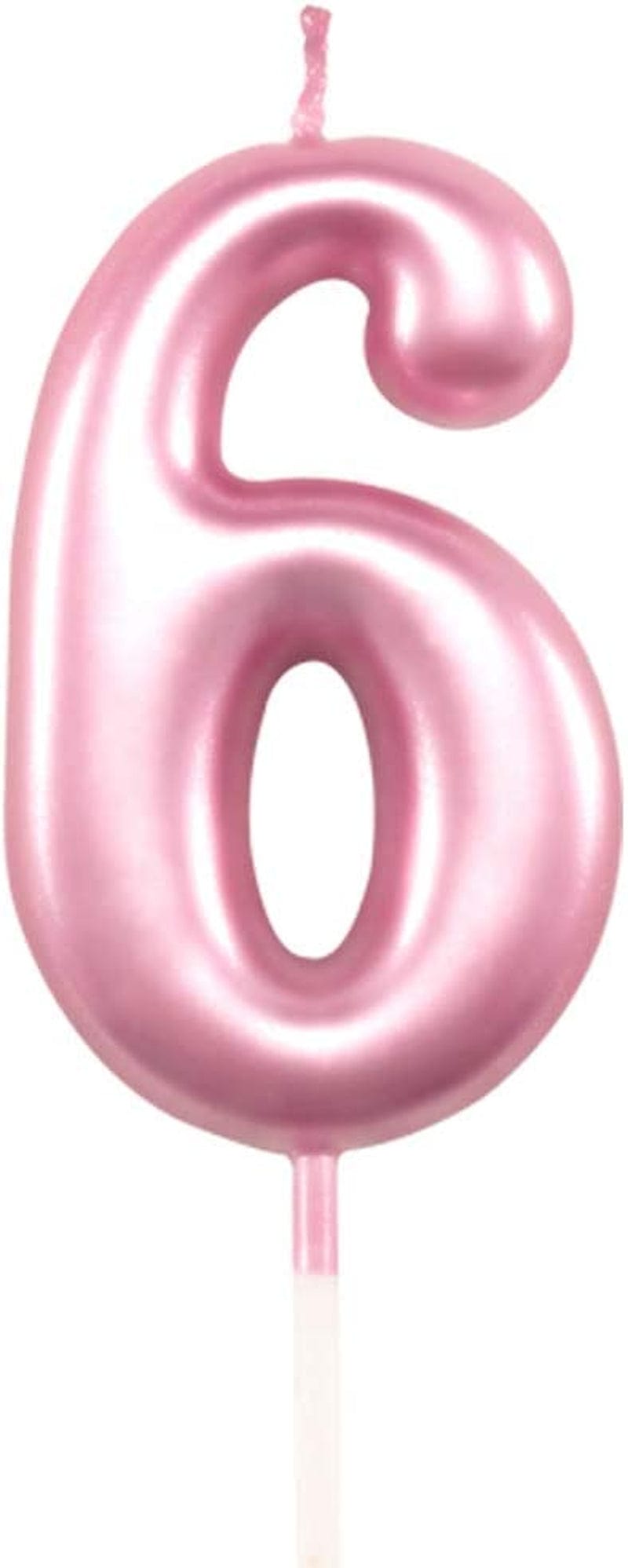1St Birthday Candle First Year Pink Happy Birthday Number One Candles for Cake Topper Decoration for Party Kids Adults Numeral 1 10 100 11 21 16 14 12 18 13 11 91 Home & Garden > Decor > Seasonal & Holiday Decorations XNOVA Number 6  