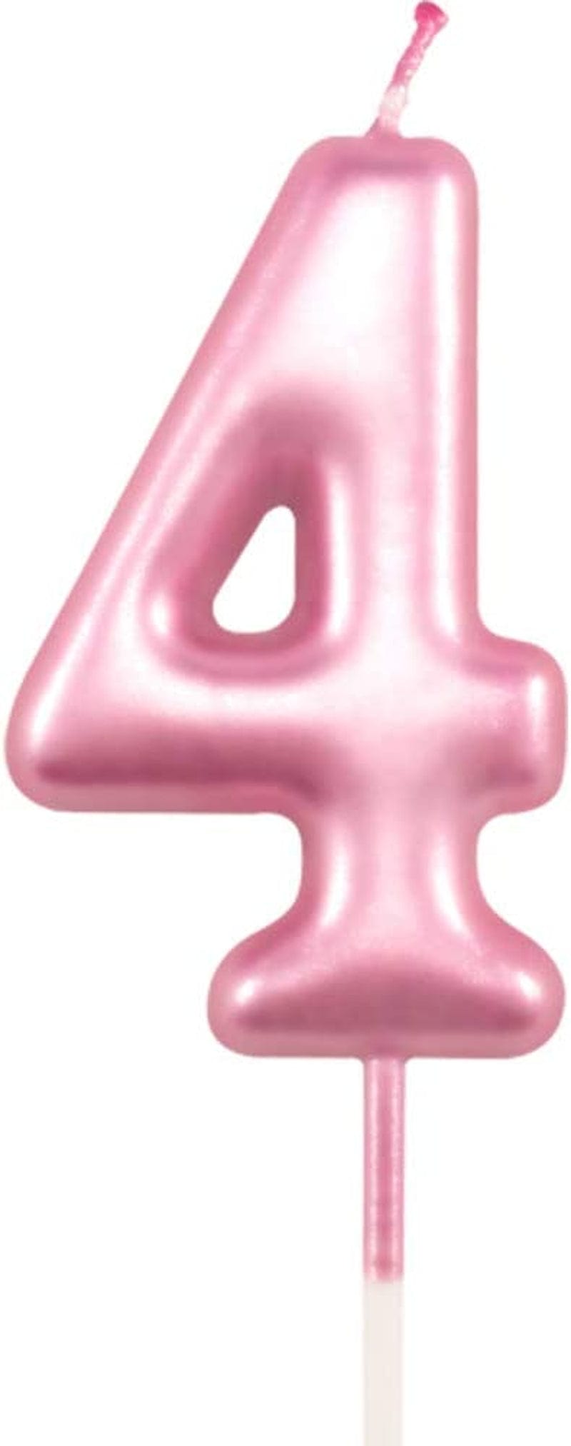 1St Birthday Candle First Year Pink Happy Birthday Number One Candles for Cake Topper Decoration for Party Kids Adults Numeral 1 10 100 11 21 16 14 12 18 13 11 91 Home & Garden > Decor > Seasonal & Holiday Decorations XNOVA Number 4  