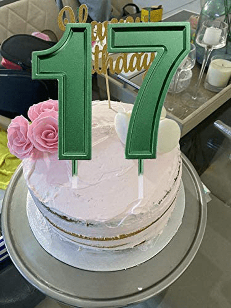 2.75in Large Size Happy Birthday Metallic Green 1 Candles, Green Color Happy Birthday Cake Cupcake Toppers Decorating and Celebrating for Adults/Kids Party Baking (Metallic Green 2.75in Number 1) Home & Garden > Decor > Home Fragrances > Candles Willcan   
