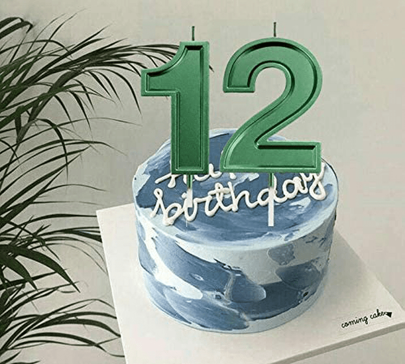 2.75in Large Size Happy Birthday Metallic Green 1 Candles, Green Color Happy Birthday Cake Cupcake Toppers Decorating and Celebrating for Adults/Kids Party Baking (Metallic Green 2.75in Number 1) Home & Garden > Decor > Home Fragrances > Candles Willcan   