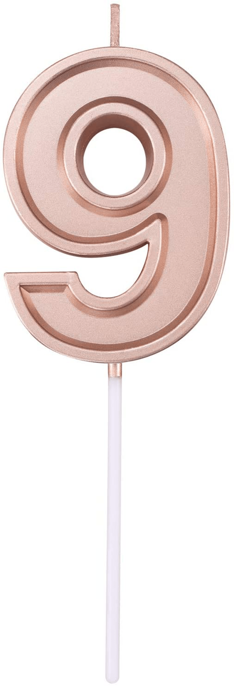 2.75in Large Size Happy Birthday Metallic Rosegold 9 Candles, Rosegold Happy Birthday Cake Cupcake Toppers Decoration and Celebrating for Adults/Kids Party Baking (2.75in Metallic Rosegold Number 9) Home & Garden > Decor > Home Fragrances > Candles Willcan Metallic Rosegold 2.75in Number 9 