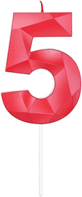 2.76 Inches 3D Diamond Shape Birthday Cake Candle Number 2 ,Red Color Happy Birthday Cake Cupcake Toppers Decoration for Wedding Anniversary,Party Celebration,Family Baking(RED Number 2) Home & Garden > Decor > Home Fragrances > Candles MEIMEI Red number 5 