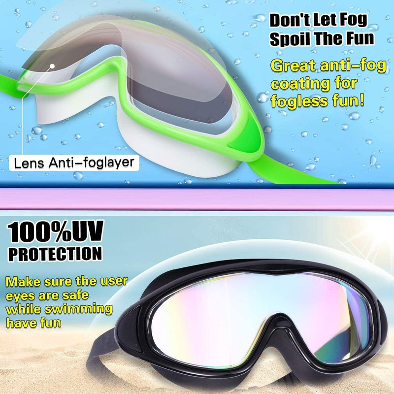 2-Pack Adult Swim Goggles, Wide Vision Swim Goggles for Men Women Youth, No Leaking anti Fog Sporting Goods > Outdoor Recreation > Boating & Water Sports > Swimming > Swim Goggles & Masks MAMBAOUT   