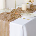 2 Pack Beige Cheesecloth Table Runners, 10Ft Gauze Table Runner Boho Wedding Cheese Cloths Decor for Bridal Baby Shower Arch Birthday Party Easter Decorations Home & Garden > Decor > Seasonal & Holiday Decorations eQFeast Sand  