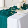 2 Pack Beige Cheesecloth Table Runners, 10Ft Gauze Table Runner Boho Wedding Cheese Cloths Decor for Bridal Baby Shower Arch Birthday Party Easter Decorations Home & Garden > Decor > Seasonal & Holiday Decorations eQFeast Teal  