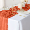 2 Pack Beige Cheesecloth Table Runners, 10Ft Gauze Table Runner Boho Wedding Cheese Cloths Decor for Bridal Baby Shower Arch Birthday Party Easter Decorations Home & Garden > Decor > Seasonal & Holiday Decorations eQFeast Amber Orange  